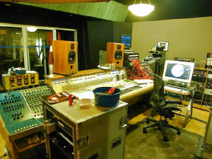 photo of control room in recording studio