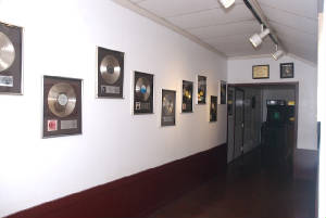 entrance with gold records